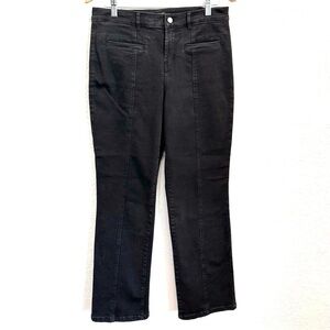 J. McLaughlin S-8 Emmie Black Straight Leg Jeans Slacks Pants Stretchy Comfy